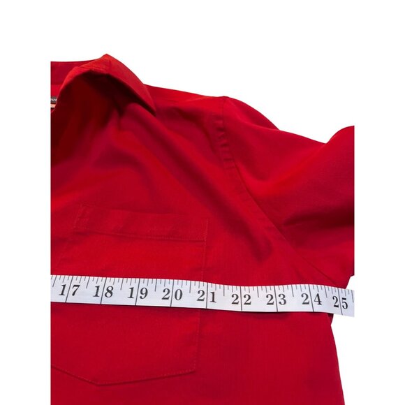 Van Heusen X-Large 17-17 1/2 32-33 Red  Cotton Blend  Long Sleeve Dress Shirt - Picture 7 of 12